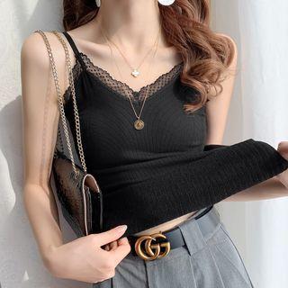 Spaghetti Strap Lace-trim Camisole Top