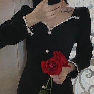 Contrast Trim Midi Mermaid Dress