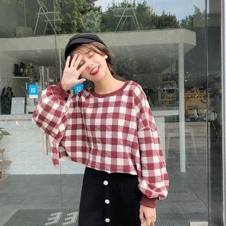 Plaid Crop Pullover