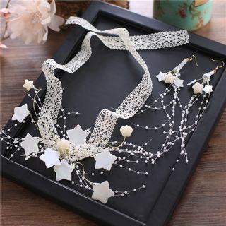 Set: Star Beaded Hairband + Drop Earring