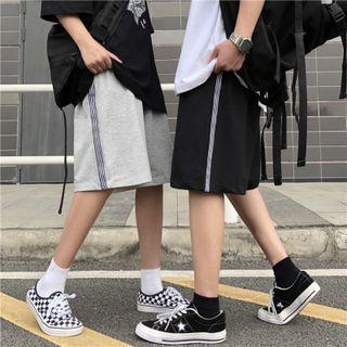 Side Pinstriped Straight Leg Shorts