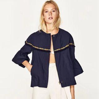 Fringed Patterned Trim Top