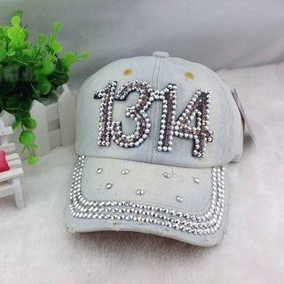Number Rhinestone Denim Baseball Cap