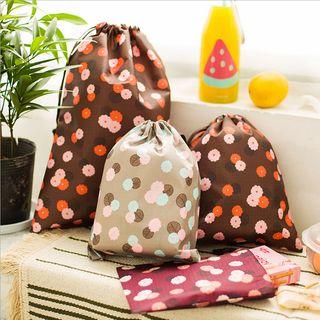 Set Of 3: Floral Drawstring Pouch