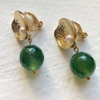 Retro Glass Bead Faux Pearl Dangle Earring
