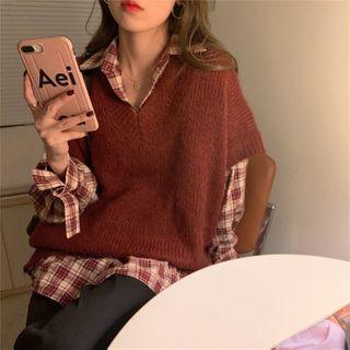 Sweater Vest / Plaid Shirt