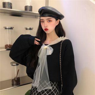 Bow Accent Pullover Black - One Size