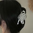 Faux Pearl Floral Hair Claw 1 Pc - Off White - One Size