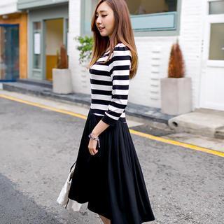 Stripe Mock Two-piece Dress