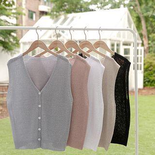 V-neck Buttoned Sweater Vest