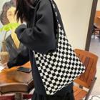 Check Knit Shoulder Bag Black - One Size