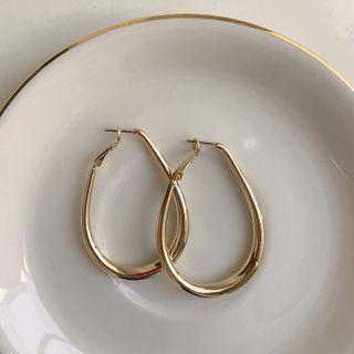 Bold Teardrop-hoop Earrings Gold - One Size