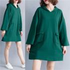 Mini Hoodie Dress Green - One Size