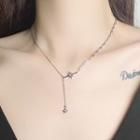 Star Pendant Faux Pearl Alloy Necklace Silver - One Size