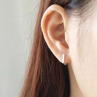 Sterling Sliver Geometric Ear Cuff Stud Earring - 1 Pair - Silver - One Size
