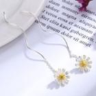 925 Sterling Silver Daisy Dangle Earring 1 Pair - As Shown In Figure - One Size
