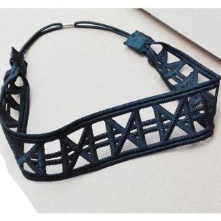 Patterned Head Band Headband - Black - One Size