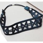 Patterned Head Band Headband - Black - One Size