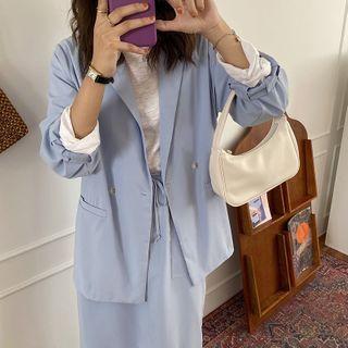 Double Breasted Blazer / Midi Skirt
