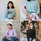 Loose-fit Pastel-color Knit Top