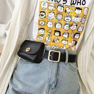 Faux Leather Belt Bag Gold - One Size