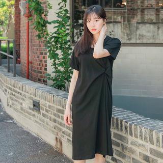 Knot-detail Midi T-shirt Dress