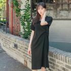 Knot-detail Midi T-shirt Dress
