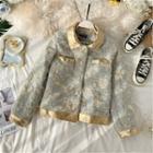 Feathered Buttoned Jacket