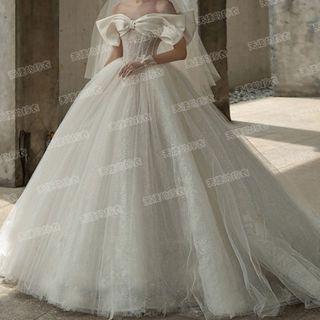 Off Shoulder Lace Ball Gown