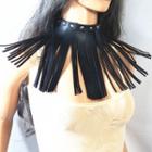 Fringed Faux Leather Choker