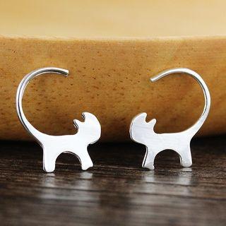Cat Stud Earring 1 Pair - 3151 - 01 Silver - One Size