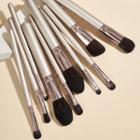 Set Of 10: Makeup Brush 10 Pcs - Champagne Silver - One Size