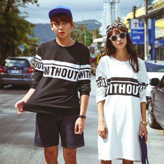 Couple Lettering Long-sleeve T-shirt / Dress