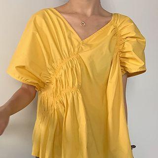 Asymmetric Crinkled Shirt
