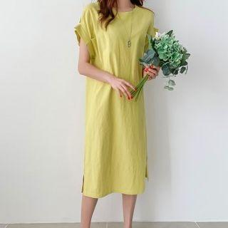 Pintuck-trim Sleeve Shift Dress
