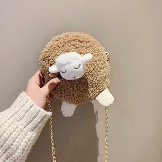 Fleece Sheep Round Crossbody Bag