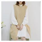 Sleeveless Slit-front Knit Dress