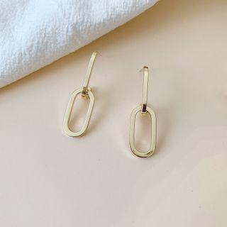 Alloy Oval Dangle Earring 1 Pair - My31029 - One Size