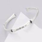 925 Sterling Silver Chinese Characters Open Bangle Bangle - One Size
