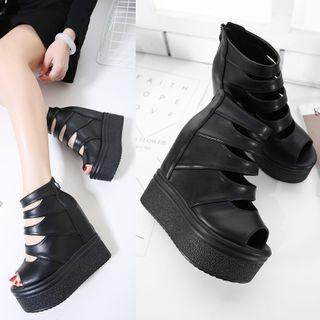 Strappy Platform Hidden Wedge Sandals