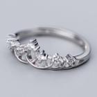 925 Sterling Silver Rhinestone Crown Ring Ring - As Shown In Figure - One Size
