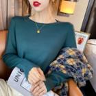 Plain Slim-fit Knit Top In 7 Colors