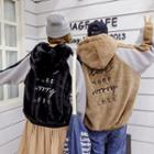 Couple Matching Furry Lettering Hoodie