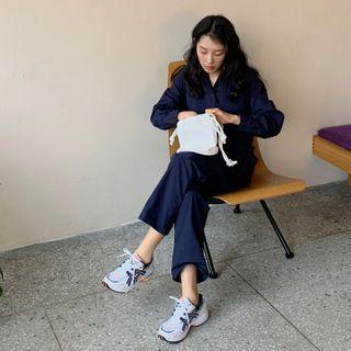 Dual-pocket Shirtwaist Jumpsuit