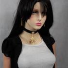 Alloy Sun Pendant Faux Leather Choker