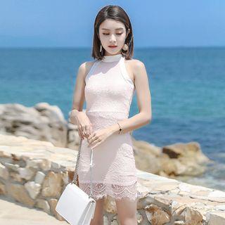 Lace Halter Mini Dress