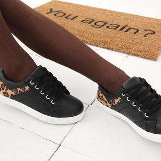 Faux-leather Leopard-print Sneakers