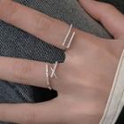 Rhinestone Sterling Silver Open Ring (various Designs) / Set