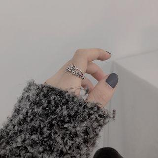 Layered Chain Sterling Silver Open Ring 1 Pc - Silver - One Size