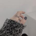 Layered Chain Sterling Silver Open Ring 1 Pc - Silver - One Size